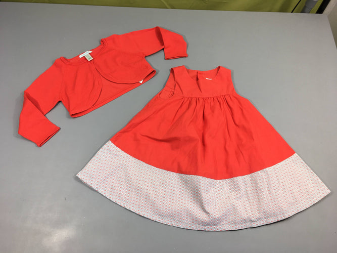 Robe s.m corail + boléro, moins cher chez Petit Kiwi