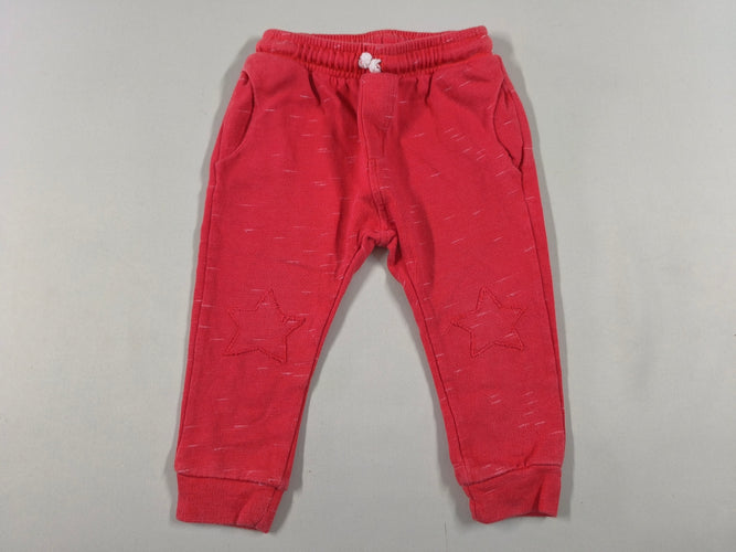 Pantalon molleton rouge étoiles aux genoux, moins cher chez Petit Kiwi