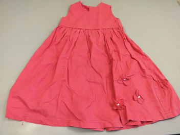 Robe s.m rose , 3 petites fleurs, arrière boutonné