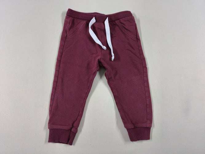 Pantalon molleton bordeaux, moins cher chez Petit Kiwi