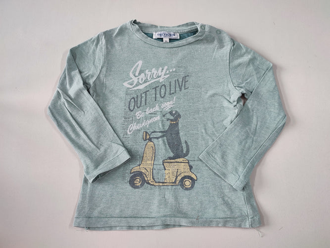 T-shirt m.l vert chien Vespa "Sorrayé out to live", moins cher chez Petit Kiwi