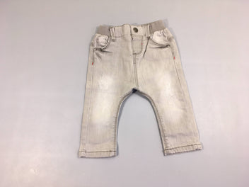 Jeans gris denim taille élastique