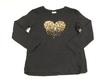 T-shirt m.l noir sequins coeur