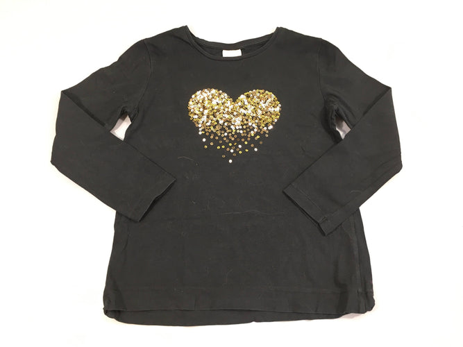 T-shirt m.l noir sequins coeur, moins cher chez Petit Kiwi