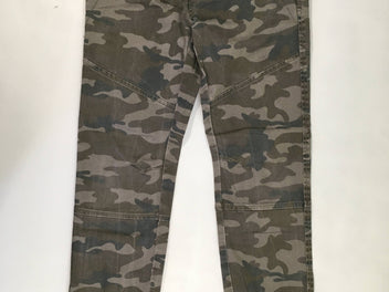 Pantalon gris-kaki effet camouflage taille et chevilles élastiques