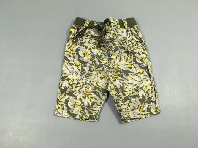 Short gris feuillage jaune-blanc, moins cher chez Petit Kiwi