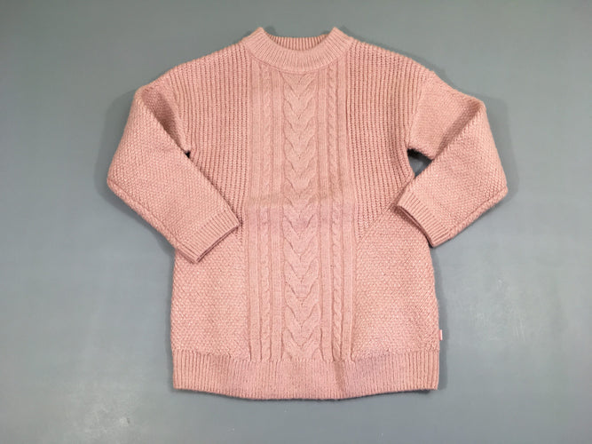 Robe pull m.l rose fils métalisé irisé, moins cher chez Petit Kiwi