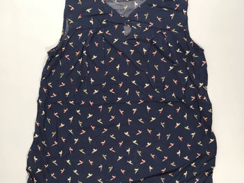 Blouse s.m bleu foncé  oiseaux 38