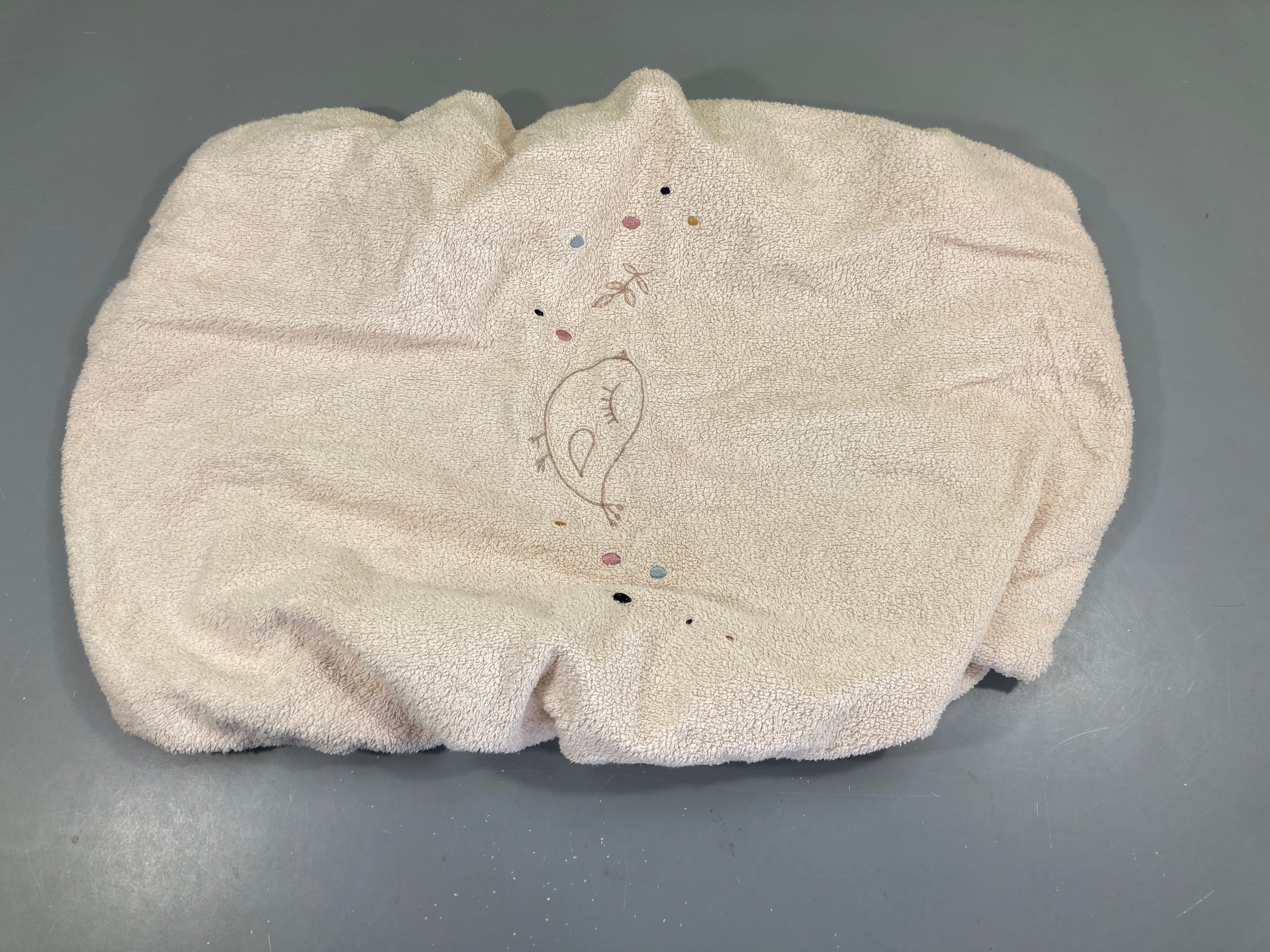 Housse de tapis à langer éponge rose clair Oiseau