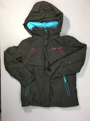 Veste de ski noire turquoise-rose-Petite tache arrière manche, moins cher chez Petit Kiwi