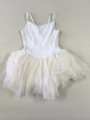 Tutu de danse blanc avec maillot intégré (pas d'étiquette, taille estimée), moins cher chez Petit Kiwi