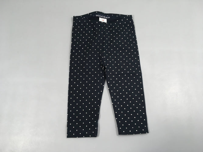 Legging bleu marine pois blancs, moins cher chez Petit Kiwi