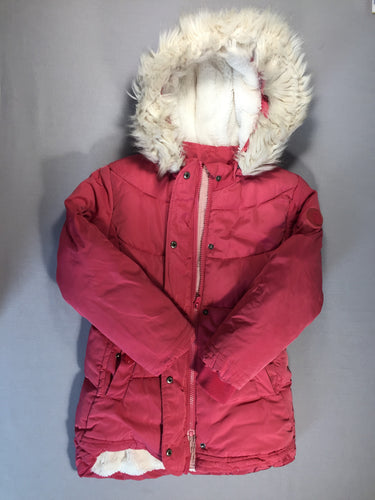 Manteau-doudoune rose à capuche - fourrure amovible - intérieur softy, moins cher chez Petit Kiwi