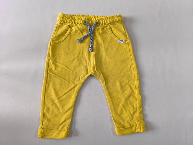 Pantalon sarouel molleton jaune texturé à revers, moins cher chez Petit Kiwi