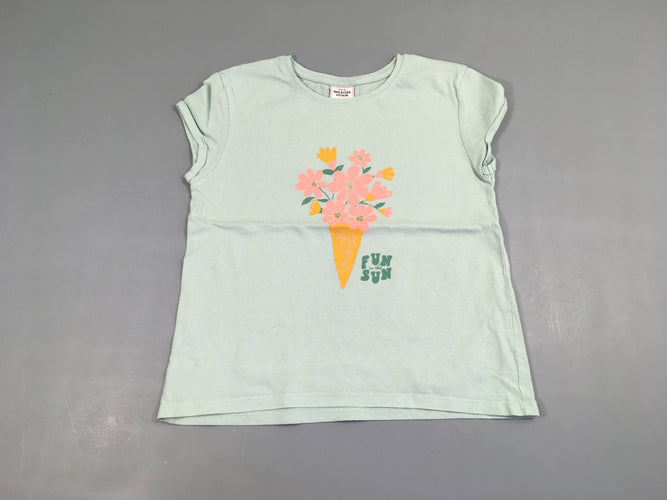 T-shirt m.c bleu fleurs, moins cher chez Petit Kiwi