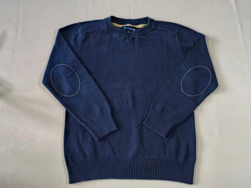 Pull col V bleu marine