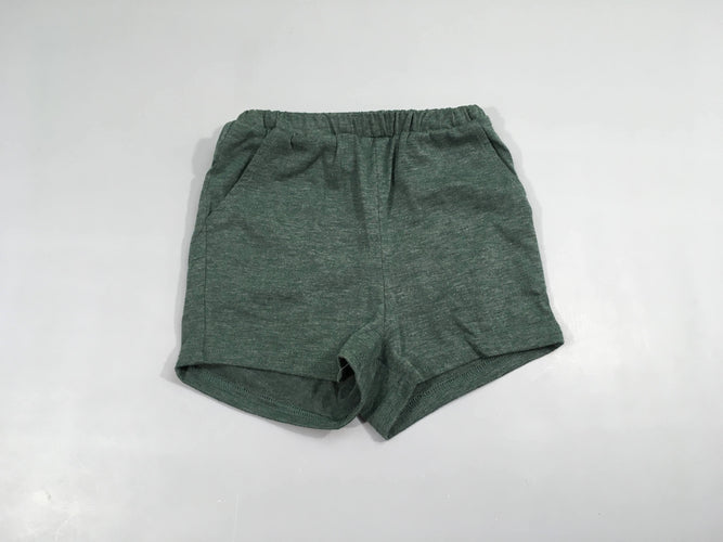 Short jersey vert chiné, moins cher chez Petit Kiwi