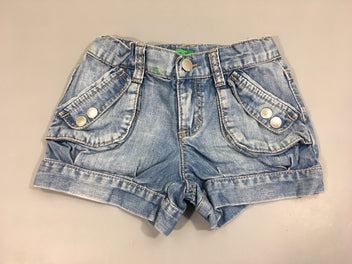 Short en jean poches appliquées