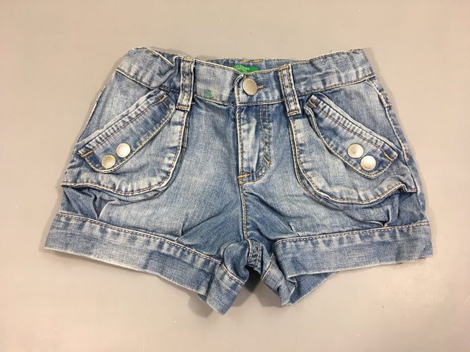 Short en jean poches appliquées, moins cher chez Petit Kiwi