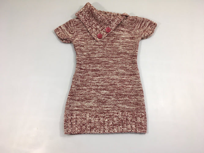 Robe pull m.c mailles bordeau beige, moins cher chez Petit Kiwi