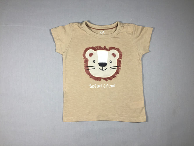 T-shirt m.c brun clair Lion, moins cher chez Petit Kiwi