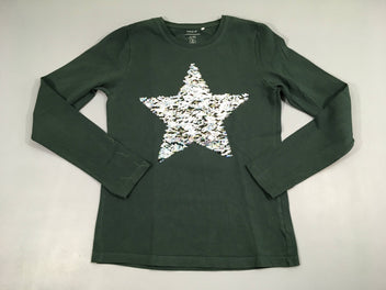 T-shirt m.l vert foncé étoile sequins