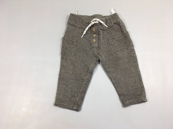 Pantalon style tweed brun chiné poches latérales