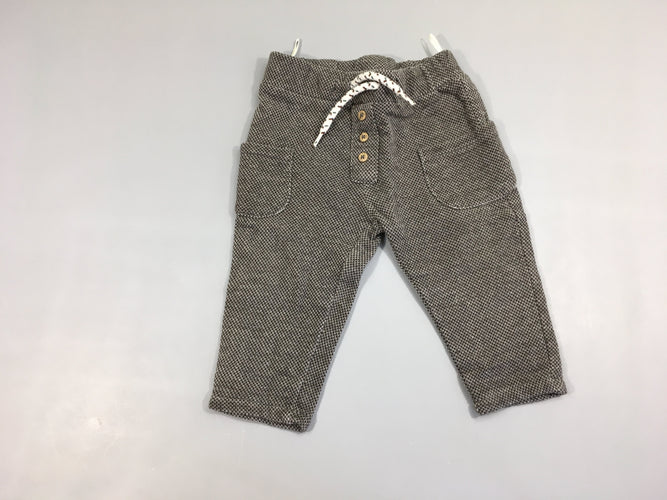 Pantalon style tweed brun chiné poches latérales, moins cher chez Petit Kiwi