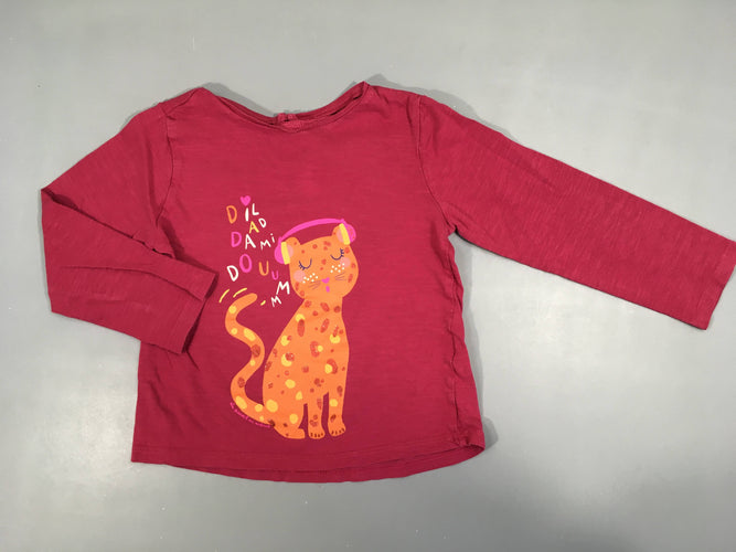 T-shirt m.l rose flammé chat casque, moins cher chez Petit Kiwi