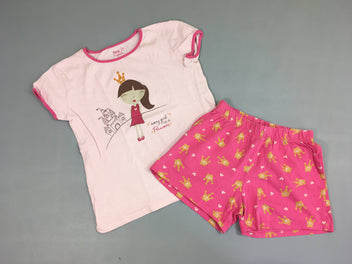 Pyjashort 2pc jersey rose pâle princesse