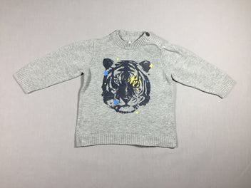 Pull gris - tigre