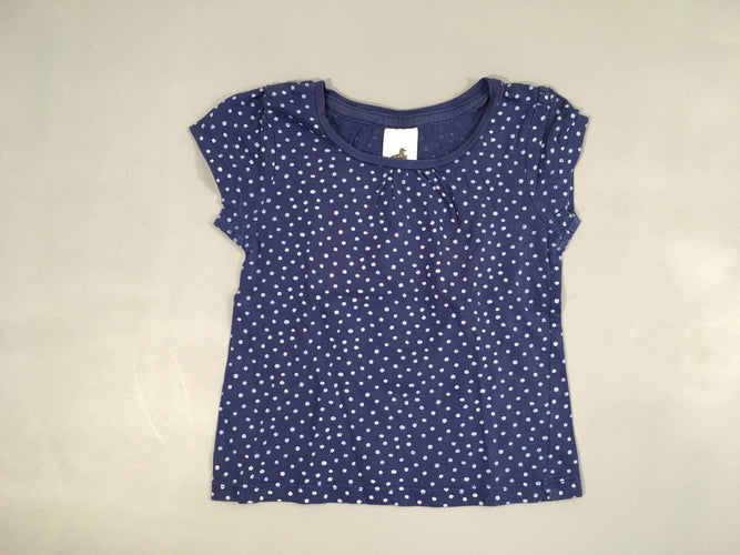 T-shirt m.c bleu pois clairs, moins cher chez Petit Kiwi