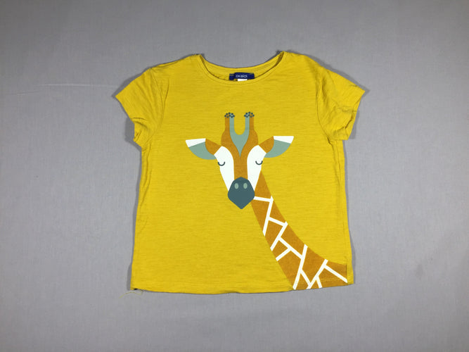 T-shirt m.c jaune giraffe texturée, moins cher chez Petit Kiwi