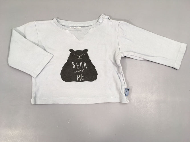 T-shirt m.l bleu clair ours, moins cher chez Petit Kiwi