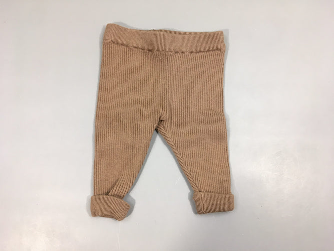 Pantalon mailles côtelé brun, légèrement bouloché, moins cher chez Petit Kiwi