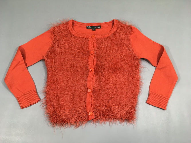 Gilet duveteux orange, moins cher chez Petit Kiwi