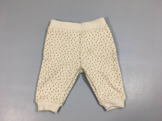 Pantalon molleton beige traits bruns, moins cher chez Petit Kiwi