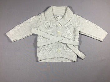 Gilet blanc torsadé avec ceinture