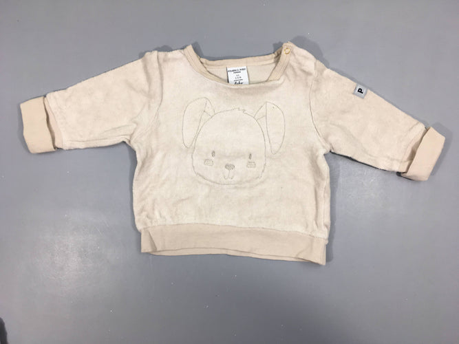 Pull velours beige lapin, moins cher chez Petit Kiwi