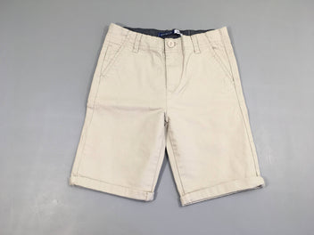 Bermuda chino beige à revers