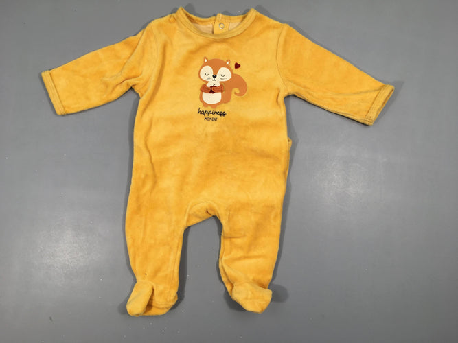 Pyjama velours orange écureuil, moins cher chez Petit Kiwi