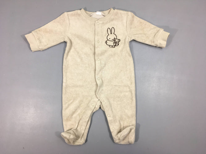 Pyjama velours beige Miffy, moins cher chez Petit Kiwi