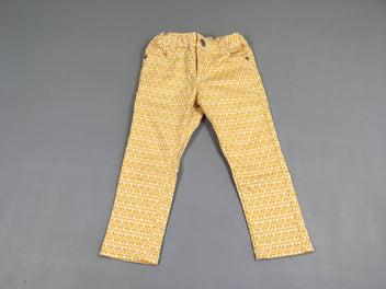 Pantalon skinny blanc motifs jaunes
