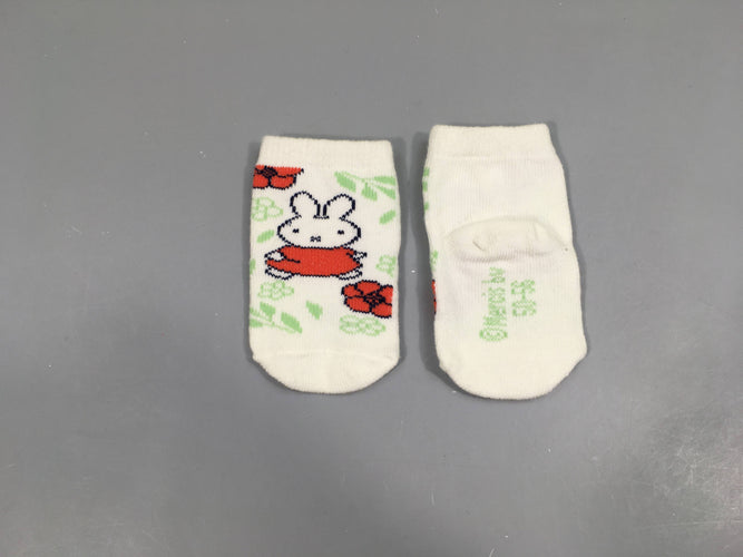 Chaussettes blanches fleurs Miffy, moins cher chez Petit Kiwi