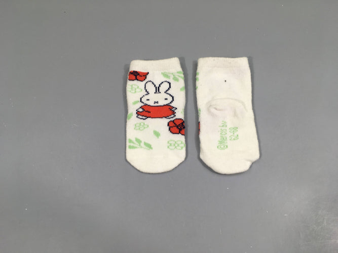 Chaussettes blanches fleurs Miffy, moins cher chez Petit Kiwi