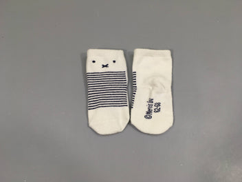 Chaussettes blanc rayé bleu Miffy