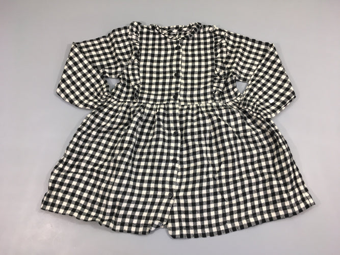 Robe m.l flanelle à carreaux noir&blanc, moins cher chez Petit Kiwi