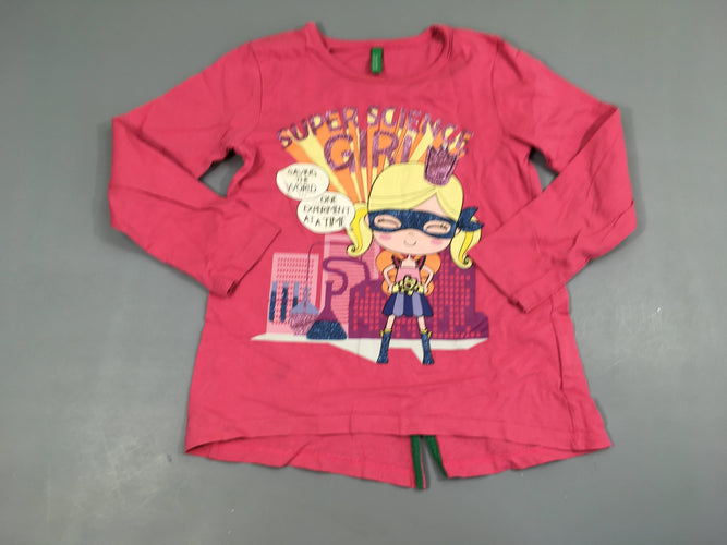 T-shirt m.l rose Super girl, moins cher chez Petit Kiwi