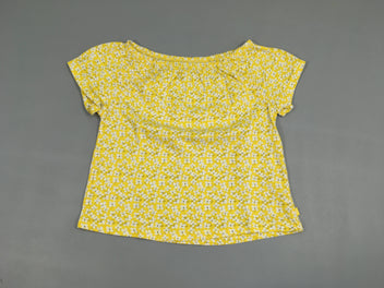 T-shirt m.c jaune fleurs blanches