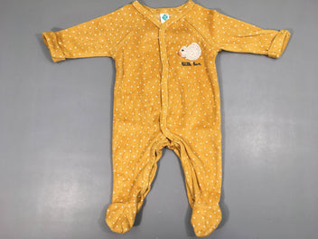 Pyjama velours jaune pois canard crochet